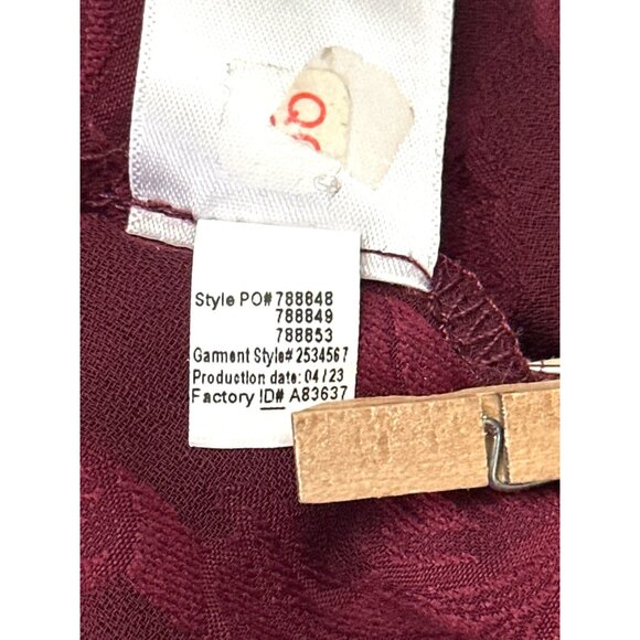 Maurices Medium Burgundy Floral Jacquard Halter Tunic Top Date Night Chic Resort - Picture 10 of 12